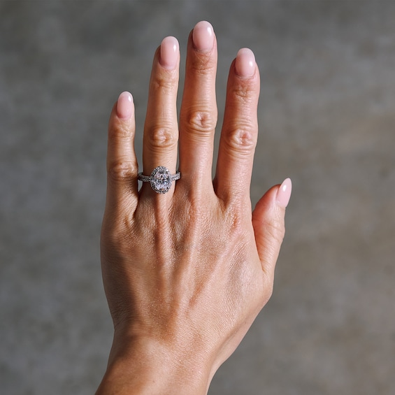 2-5/8 CT. T.w. Oval Certified Lab-Grown Diamond Frame Ring in 14K White Gold (F/Si2)