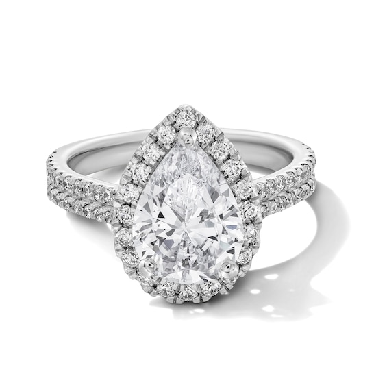 2-5/8 CT. T.w. Pear-Shaped Certified Lab-Grown Diamond Frame Ring in 14K White Gold (F/Si2)
