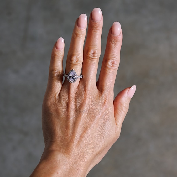 2-5/8 CT. T.w. Pear-Shaped Certified Lab-Grown Diamond Frame Ring in 14K White Gold (F/Si2)