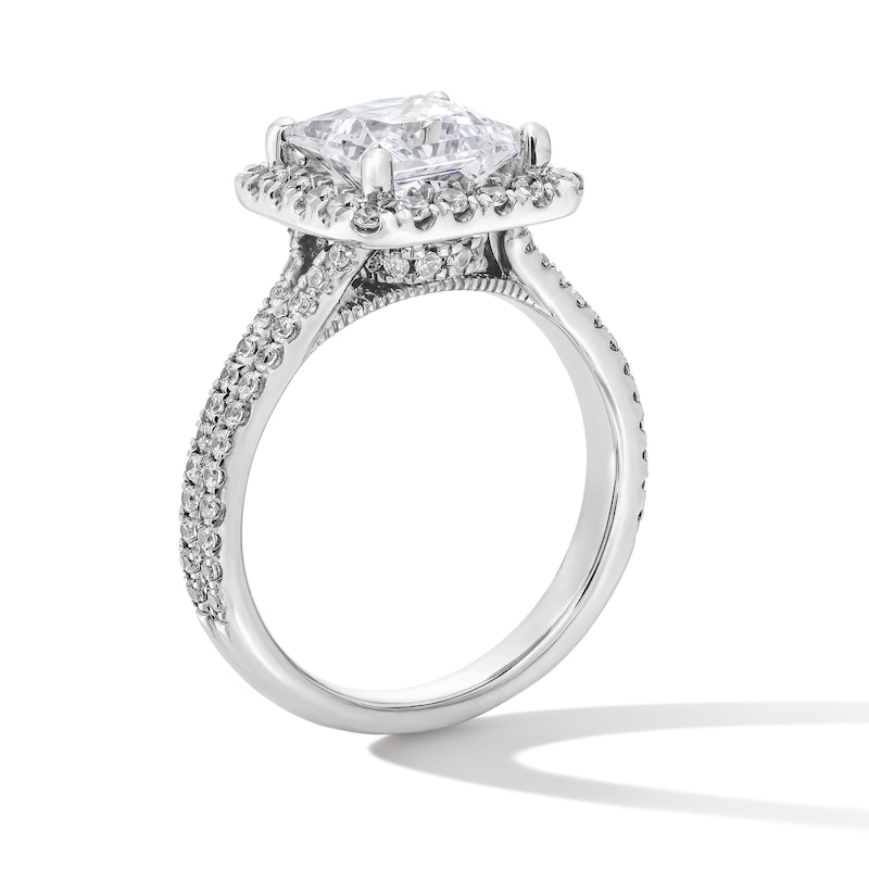 Main Image 2 of 2-5/8 CT. T.W. Princess-Cut Certified Lab-Grown Diamond Frame Ring in 14K White Gold (F/SI2)