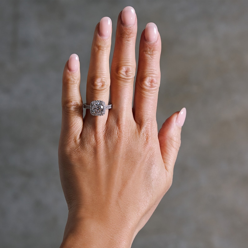 Main Image 2 of 2-5/8 CT. T.W. Certified Lab-Grown Diamond Frame Ring in 14K White Gold (F/SI2)