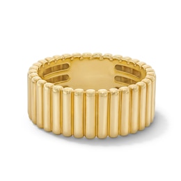Ribbed Fashion Band in Solid 14K Gold