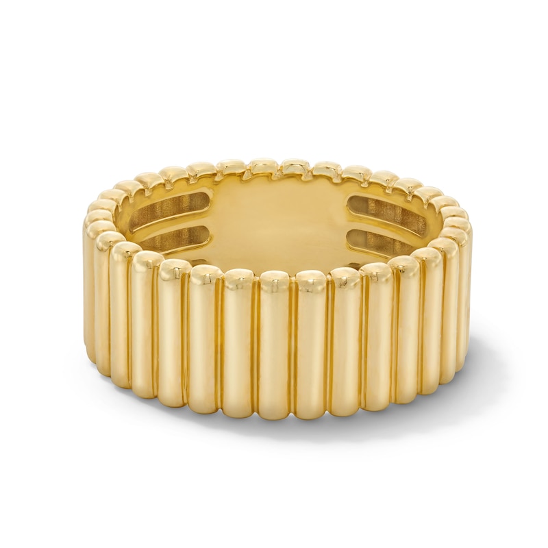Main Image 1 of Ribbed Fashion Band in Solid 14K Gold
