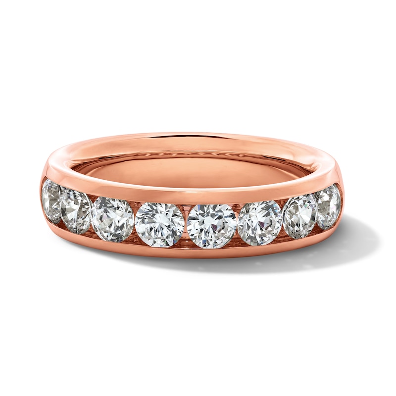 Main Image 1 of 2 CT. T.W. Certified Lab-Grown Diamond Channel-Set Band in 10K Rose Gold (F/VS2)