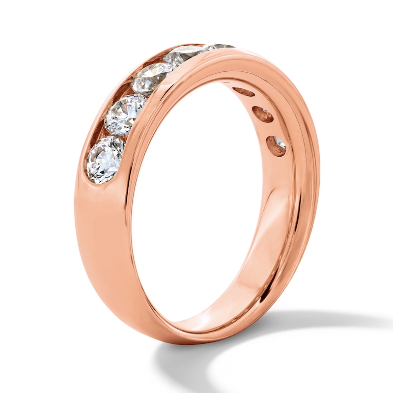 Main Image 3 of 2 CT. T.W. Certified Lab-Grown Diamond Channel-Set Band in 10K Rose Gold (F/VS2)