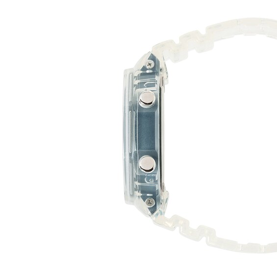Menâs Casio G-Shock Analog Digital Clear Resin Strap Watch with Silver-Tone Dial (Model: Ga2100Bm-7A8)