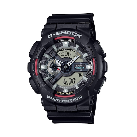 Menâs Casio G-Shock Analog Digital Black Resin Strap Watch with Black Dial (Model: Ga110Rl-1A)