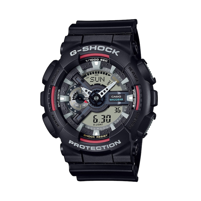 Main Image 1 of Men’s Casio G-Shock Analog Digital Black Resin Strap Watch with Black Dial (Model: GA110RL-1A)
