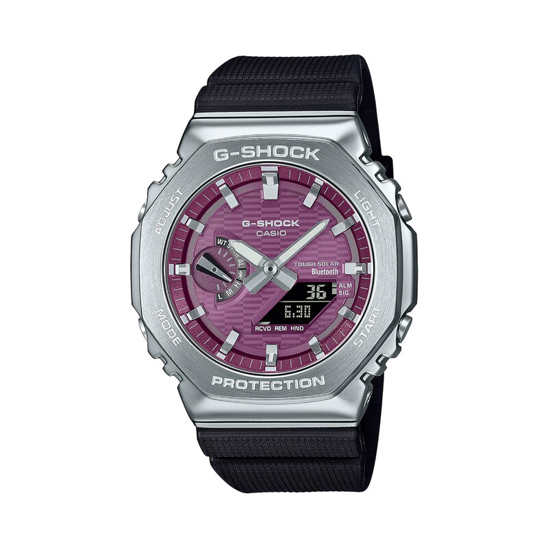 Main Image 1 of Men's Casio G-Shock G-Steel Analog/Digital Watch with Purple Dial and Black Resin Strap (Model: GBM2100A-4B)
