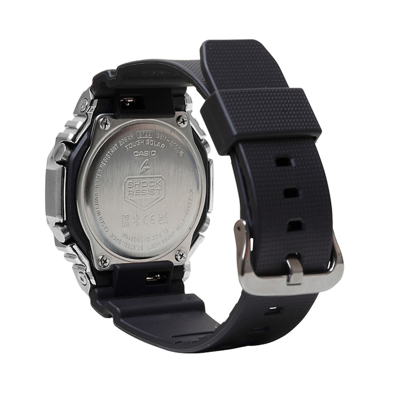 Main Image 2 of Men's Casio G-Shock G-Steel Analog/Digital Watch with Silver-Tone Dial and Black Resin Strap (Model: GBM2100A-8B)