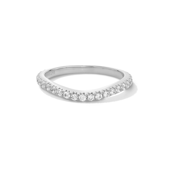 Vera Wang Love Collection 1/3 CT. T.w. Certified Lab-Grown Diamond Contour Wedding Band in Platinum (F/Vs2)