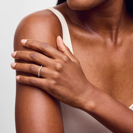 Vera Wang Love Collection 1/3 CT. T.w. Lab-Grown Diamond Contour Wedding Band in Platinum (F/Vs2)