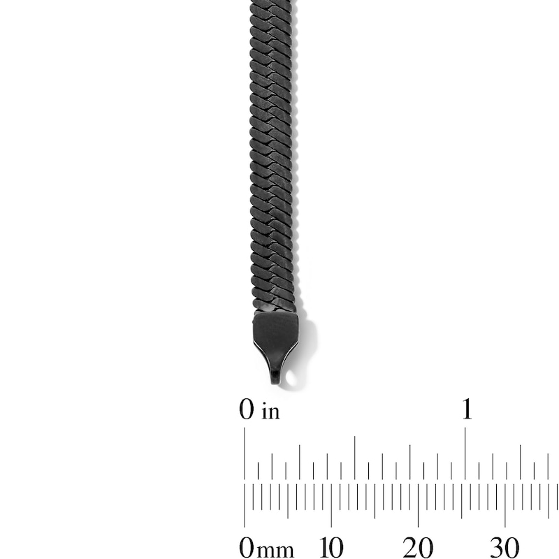 Main Image 2 of 5.0mm Herringbone Chain Bracelet in Solid Stainless Steel with matte Black Ion Plate - 8.5