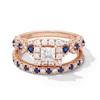Thumbnail Image 3 of 1 CT. T.W. Princess-Cut Diamond Halo Engagement Ring with Sapphire Accents in 14K Rose Gold (I/SI2)