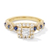 Thumbnail Image 1 of Vera Wang Love Collection 1 CT. T.W. Princess-Cut Diamond Frame and Sapphire Engagement Ring in 14K Gold
