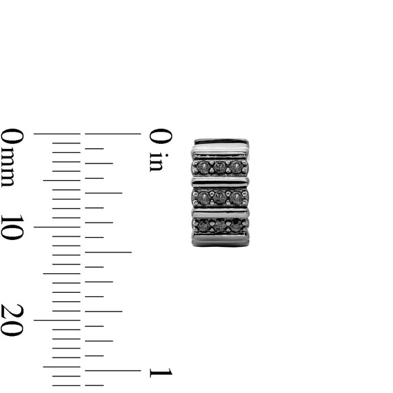1/4 CT. T.w. Black Diamond Huggie Hoop Earrings in Grey Ion-Plated Sterling Silver (