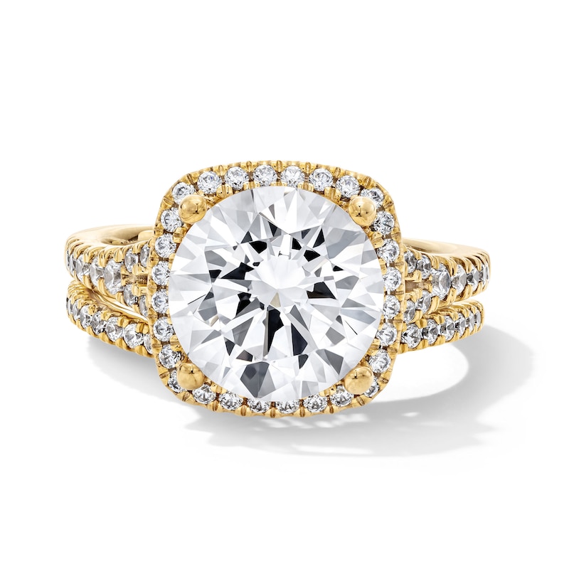 Main Image 1 of 4.69 CT. T.W. Certified Lab-Grown Diamond Frame Bridal Set in 14K Gold (F/VS2)