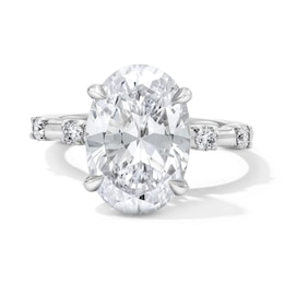 4-1/4 CT. T.W. Oval Certified Lab-Grown Diamond Engagement Ring in 14K White Gold (F/VS2)