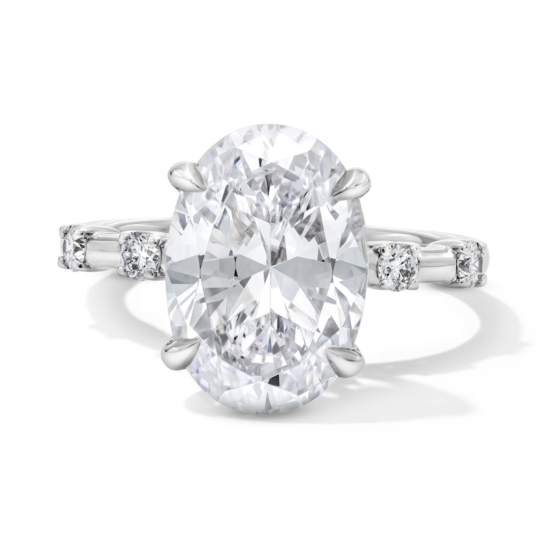 Main Image 1 of 4-1/4 CT. T.W. Oval Certified Lab-Grown Diamond Engagement Ring in 14K White Gold (F/VS2)