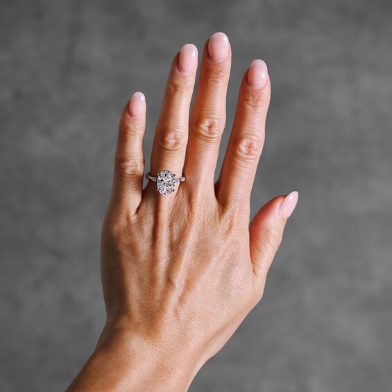 4-1/4 CT. T.w. Oval Certified Lab-Grown Diamond Engagement Ring in 14K White Gold (F/Vs2)