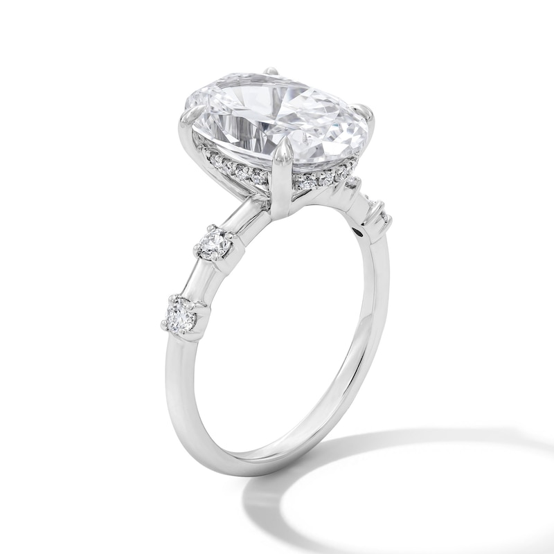 Main Image 2 of 4-1/4 CT. T.W. Oval Certified Lab-Grown Diamond Engagement Ring in 14K White Gold (F/VS2)
