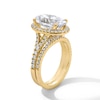 Thumbnail Image 2 of 4.69 CT. T.W. Oval Certified Lab-Grown Diamond Frame Bridal Set in 14K Gold (F/VS2)