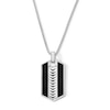 Thumbnail Image 1 of Black Onyx Hexagon Pendant in Sterling Silver - 24”