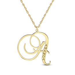 Monogram Initial and Name Pendant (1 Initial and Name)