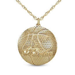 Script Name Convex Basketball Pendant (1 Name)