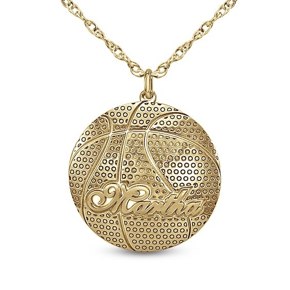 Script Name Convex Basketball Pendant (1 Name)
