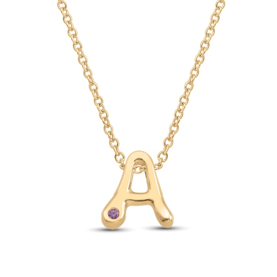 Birthstone Bubble Initial Pendant (1 Stone, 1 Initial)
