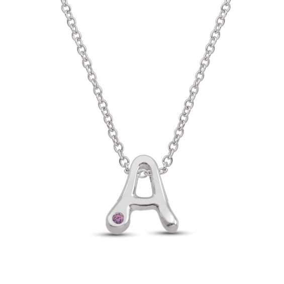 Birthstone Bubble Initial Pendant (1 Stone, 1 Initial)