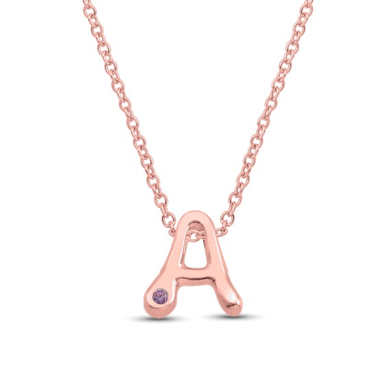 Birthstone Bubble Initial Pendant (1 Stone, 1 Initial)
