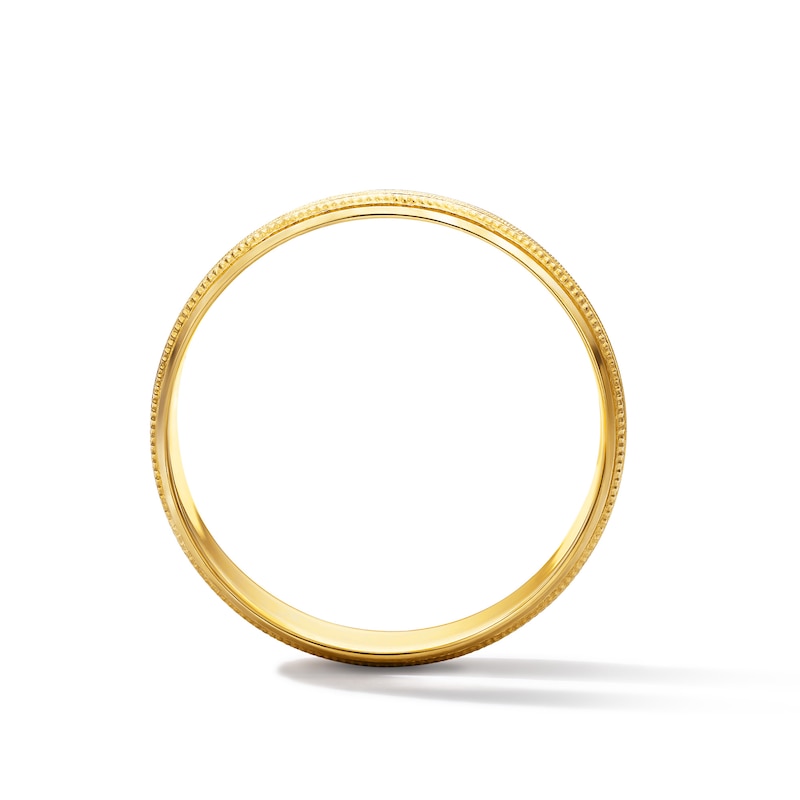 Main Image 3 of 7.0mm Classic Etched Milgrain Wedding Band in 10K Gold
