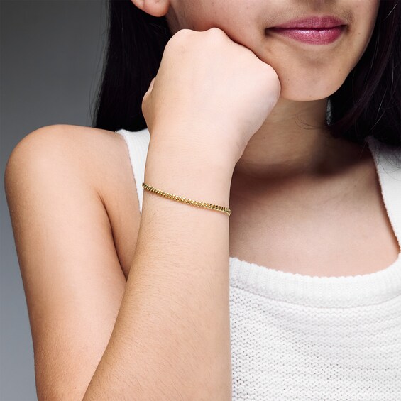 Childâs 2.25mm Miami Cuban Curb Chain Bracelet in Hollow 14K Gold - 6â