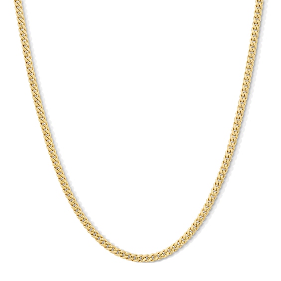 Childâs 3.0mm Miami Cuban Curb Chain Necklace in Hollow 14K Gold â 15â