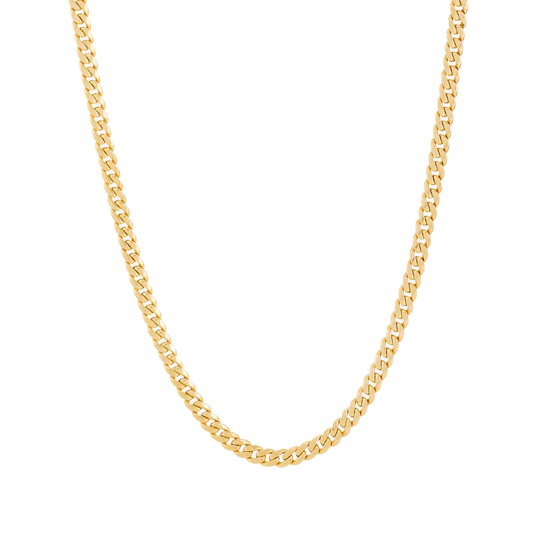 Main Image 2 of Child’s 3.0mm Miami Cuban Curb Chain Necklace in Hollow 14K Gold – 15”