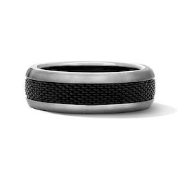 Mesh Center Wedding Band in Two-Tone Titanium