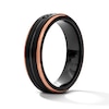 Thumbnail Image 3 of 1/8 CT. T.W. Black Diamond Wedding Band in Two-Tone Tungsten
