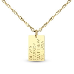 Rectangular Family Pendant (1-4 Names)
