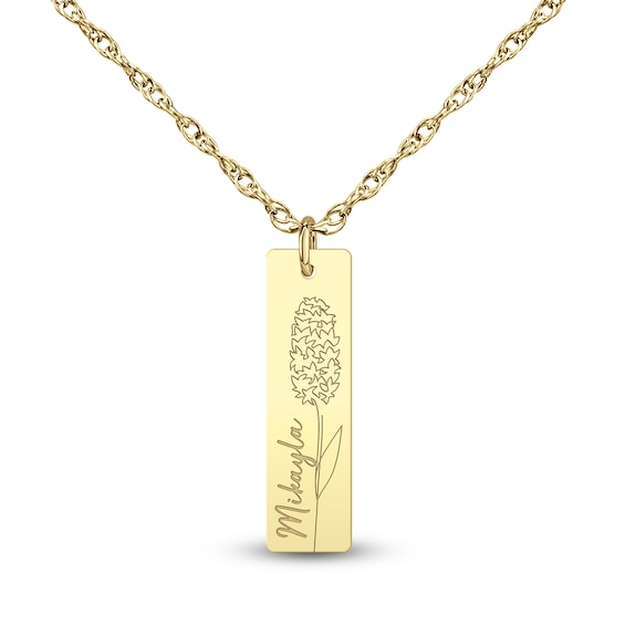 Script Name and Flower Pendant (1 Name and Flower)