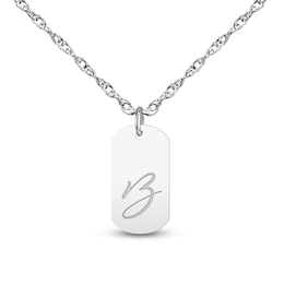 Engravable Script Initial Tag Pendant (1Name)