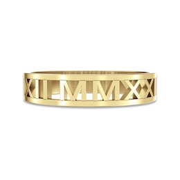 Roman Numeral Date Openwork Ring