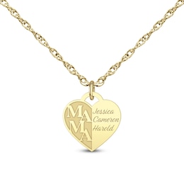 “Mama” Name Heart Pendant (1 to 3 Names)