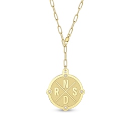 1/20 CT. T.W. Diamond Initial Medallion Necklace (4 Initials)