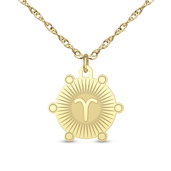 Sunburst Zodiac Disc Pendant (1 Sign)