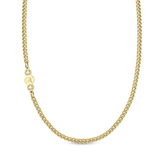 1/10 CT. T.w. Certified Lab-Grown Diamond Initial Curb Chain Necklace (F/Vs2) (1 Initial) - 22"