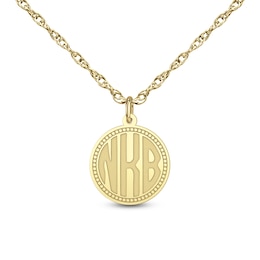 Modern Monogram Disc Pendant (1-3 Initials)