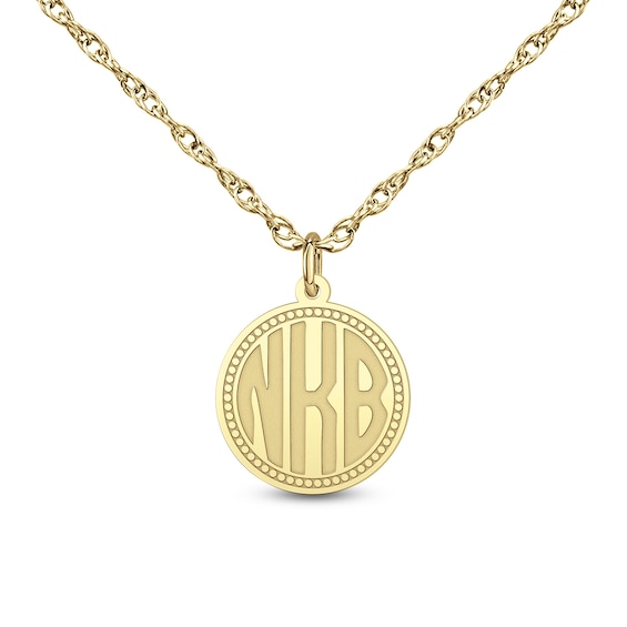 Modern Monogram Disc Pendant (1-3 Initials)