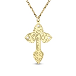 1/6 CT. T.W. Certified Lab-Grown Diamond Name Cross Pendant (F/VS2) (1 Name) - 22"
